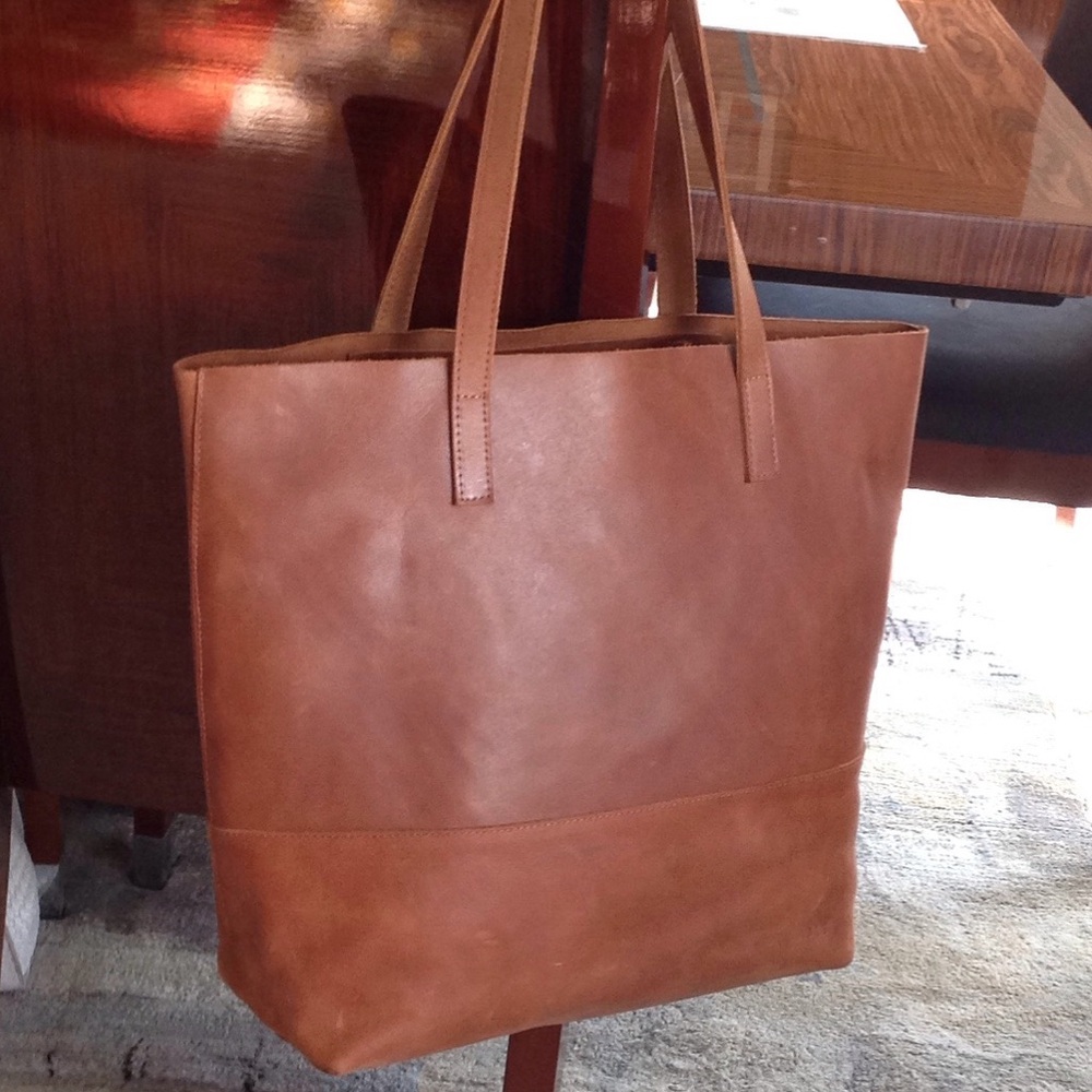🔥 ABLE - Local & Global Cognac Large Leather Tote